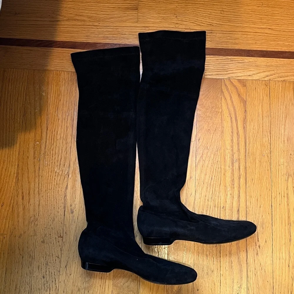 🥑Robert Clergerie Suede Over-The-Knee Boots Black 36 5.5